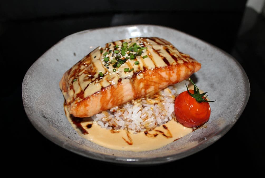 Sakedon, salmon over rice